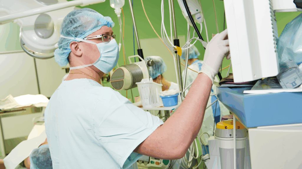 Anesthesia team receiving hospital alerts through SmarTrack Next system