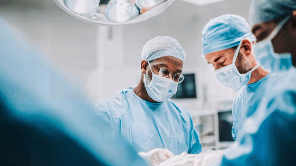 Operating room team coordinating through hospital alert notifications